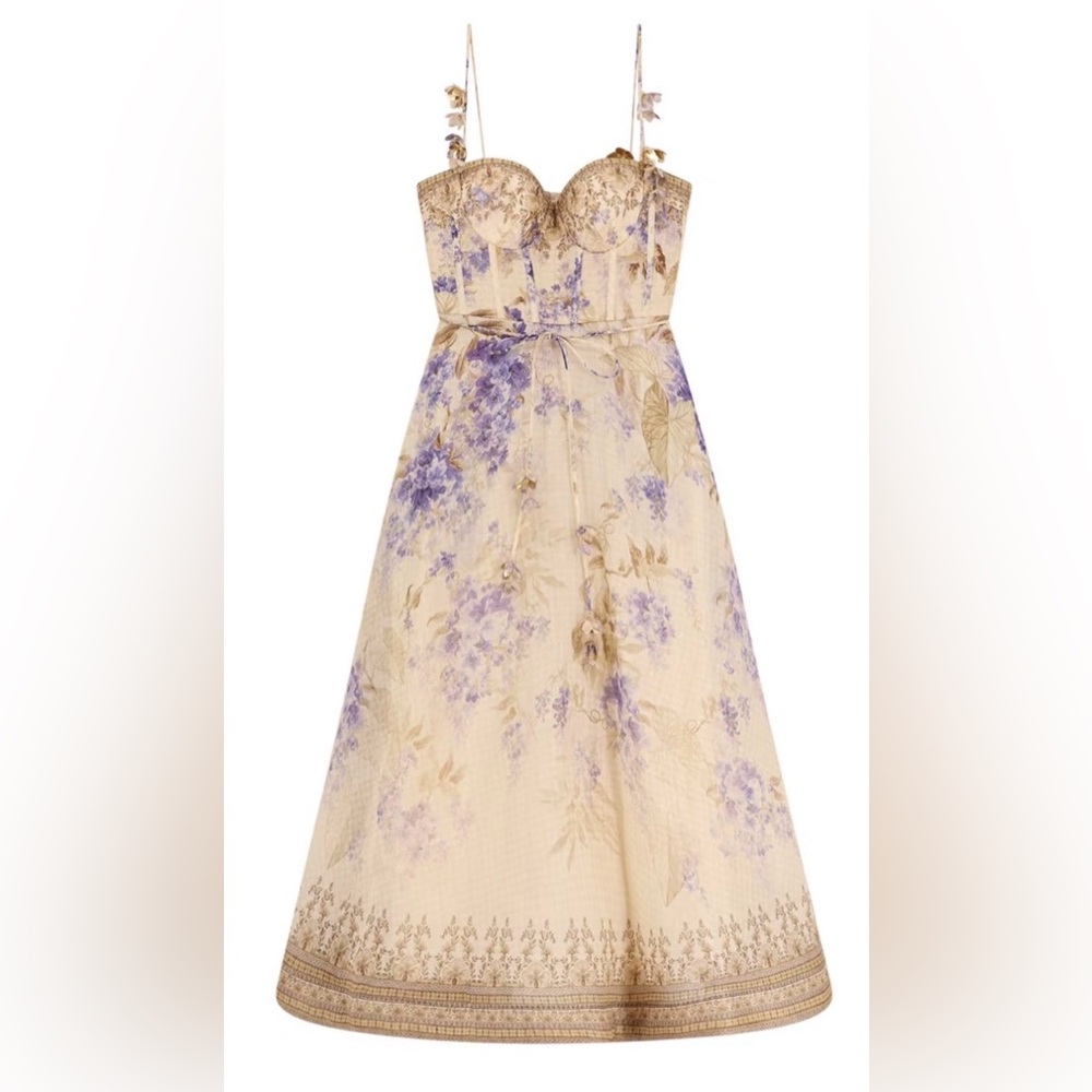 Zimmermann Dawning Dress in Cream and Purple - Picture 2 of 5